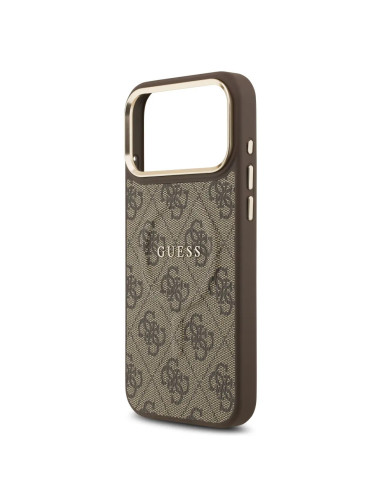 FUNDA IPHONE 17 PRO MAX MARRÓN POLIPIEL CON MAGSAFE Y LOGO