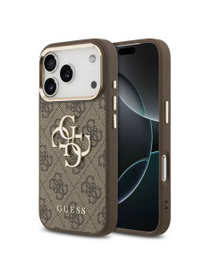 FUNDA GUESS IPHONE 17 PRO MAX MARRÓN EFECTO PIEL CON LOGO 2