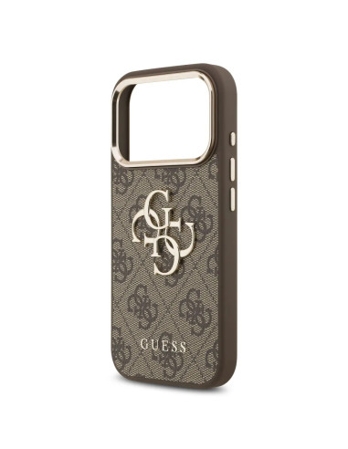 FUNDA GUESS IPHONE 17 PRO MAX MARRÓN EFECTO PIEL CON LOGO