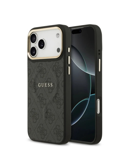 FUNDA IPHONE 17 PRO MAX NEGRA POLIPIEL CON MAGSAFE Y LOGO CLÁSICO