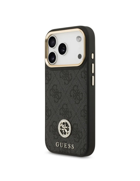 FUNDA IPHONE 17 PRO EN POLIPIEL NEGRA CON LOGO Y CORREA ANCHA INCLUIDA