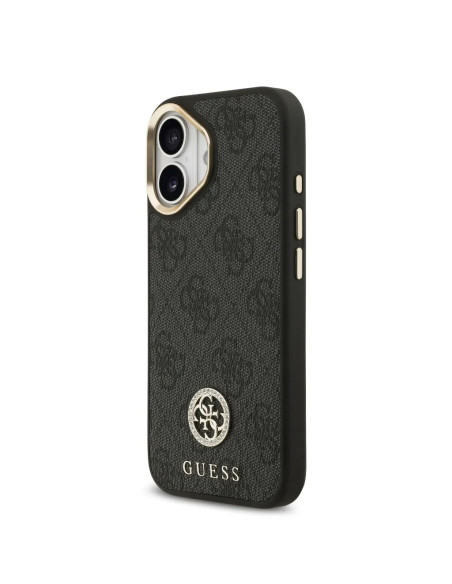 FUNDA IPHONE 17 EN POLIPIEL NEGRA CON LOGO Y CORREA ANCHA INCLUIDA