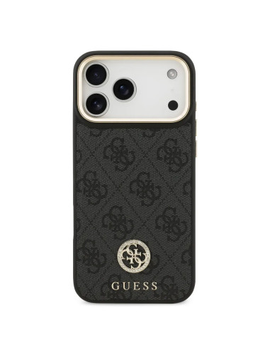 FUNDA IPHONE 17 PRO MAX EN POLIPIEL NEGRA CON LOGO Y CORREA ANCHA