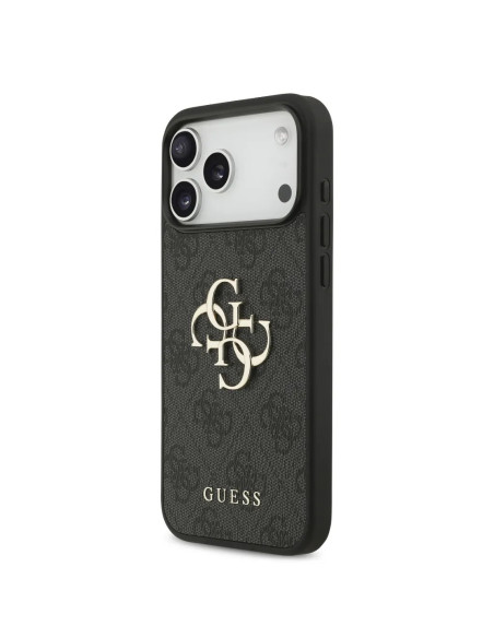 FUNDA GUESS IPHONE 17 PRO MAX CON CORREA DE PERLAS, EFECTO PIEL Y LOGOTIPO NEGRA