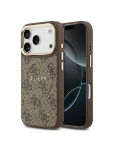 FUNDA GUESS IPHONE 17 PRO EN POLIPIEL MARRÓN CON MAGSAFE Y LOGO