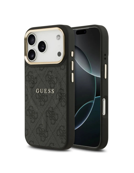 FUNDA IPHONE 17 PRO EN POLIPIEL NEGRA CON MAGSAFE Y LOGO