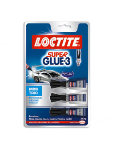 ADHESIVO UNIVERSAL INSTANTANEO LOCTICTE SUPERGLUE-3 MINI TRIO