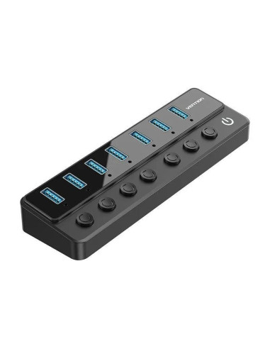 HUB VENTION USB 3.0 7 PUERTOS USB 3.0 INTERRUPTOR BLACK