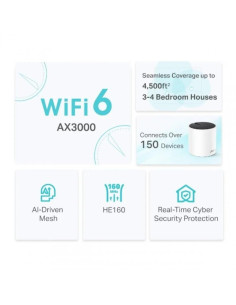WIRELESS REPEATER TP-LINK AX3000 WIFI 6 DUALBAND MESH PACK 2 DECO X55 2