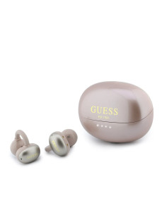 AURICULARES OWS GUESS ACABADO METÁLICO Y LOGOTIPO ROSA