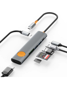 HUB USB-C 7 EN 1 CON HDMI 4K, PD 100W, 2 USB-A , USB-C , TF Y SD
