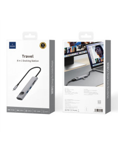 HUB USB-C 8 EN 1 CON HDMI, PD 10W, 2 USB-A, 2 USB-C, TF Y SD 2