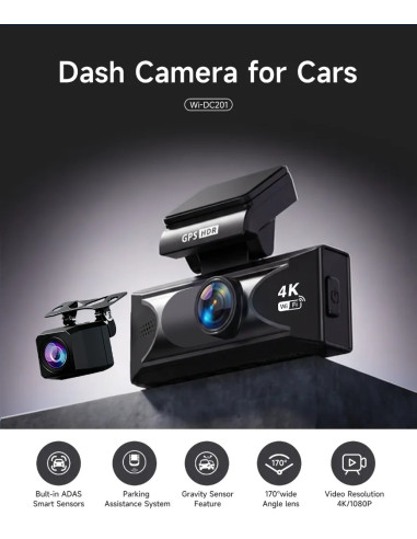 CÁMARA DE COCHE 4K 1080P DASH CAM