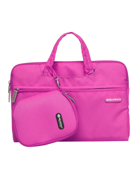 MALETÍN CON NECESER CAMPUS SLIM DE 13.3" PARA PORTATIL FUCSIA