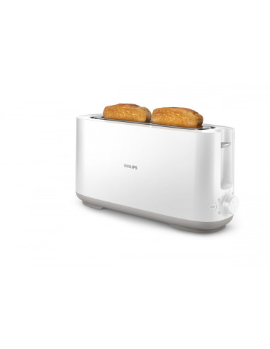 Philips Daily Collection Tostadora de plástico con ranura larga y