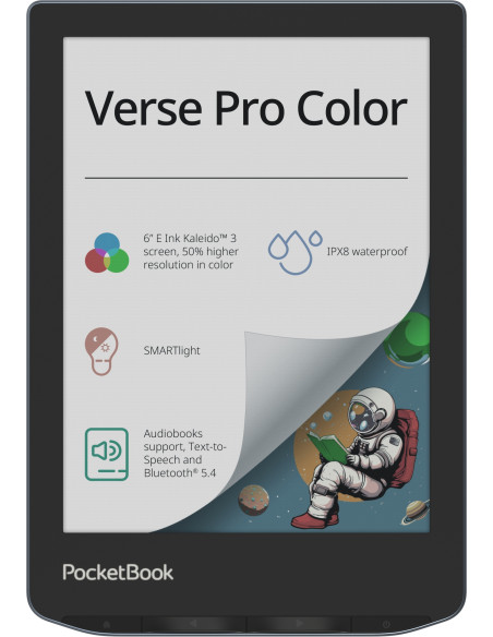 PocketBook Verse Pro Color lectore de e-book Pantalla táctil 16 GB Wifi Negro, Azul