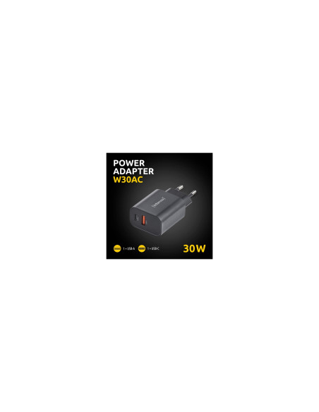 Intenso 7803010 adaptador e inversor de corriente Interior 30 W Negro