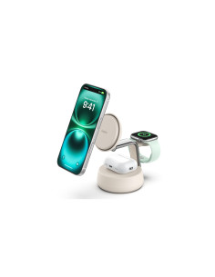 Belkin Qi2 Fitness tracker, Auriculares, Smartphone, Reloj inteligente Blanco USB Cargador inalámbrico Carga rápida Interior