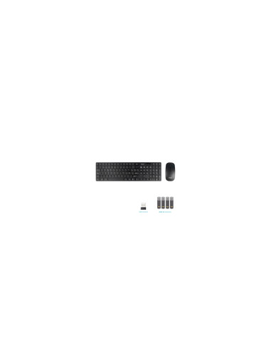 TooQ Teclado + Ratón slim inalámbricos, Negro