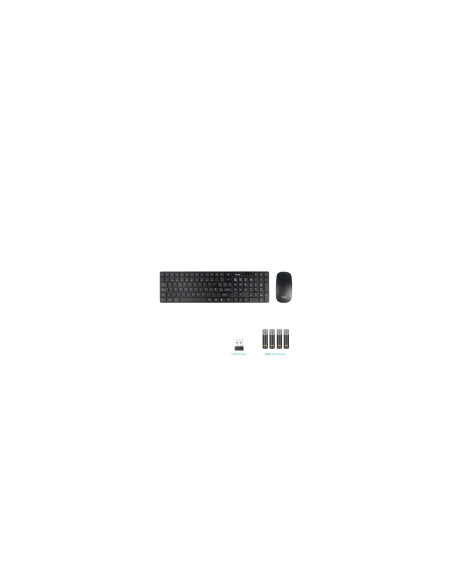 TooQ Teclado + Ratón slim inalámbricos, Negro