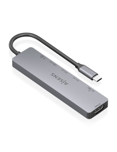 AISENS USB-C Dock 7 en 1, USB-C a 1xHDMI, 2xUSB-A, 1xUSB-C, 1xUSB-C