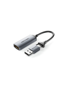 Vention ACWHA adaptador de cable de vídeo 0,1 m HDMI tipo A (Estándar) USB Type-C + USB Type-A Gris