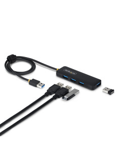 StarTech.com Hub USB-A de 4 Puertos - 5 Gbps - Ladrón USB Alimentado por el Bus USB - Concentrador de 4 Puertos - Plástico PCR -
