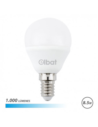 BOMBILLA LED G45 | 8.5W | 1000LM | E14 | LUZ FRIA | ELBAT