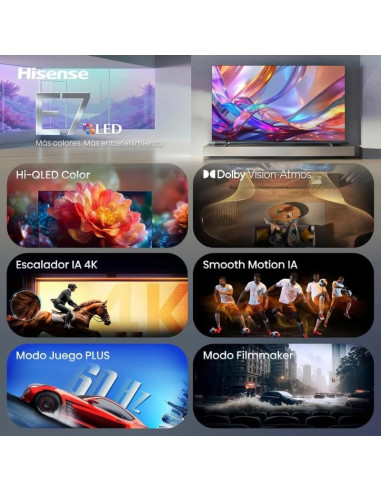 TELEVISOR HISENSE 65 QLED UHD 4K USB SMART TV VIDAA WIFI BLUETOOTH DOLBY ATMOS