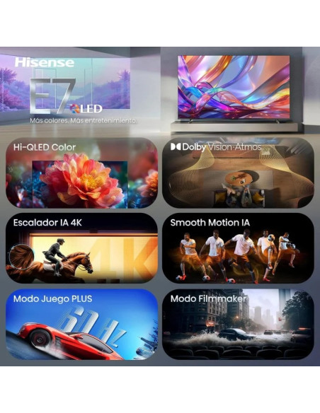 TELEVISOR HISENSE 65 QLED UHD 4K USB SMART TV VIDAA WIFI BLUETOOTH DOLBY ATMOS