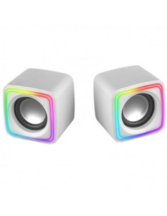 ALTAVOCES PC 2.0 8W RGB BLANCOS MSCUBE MARS GAMING