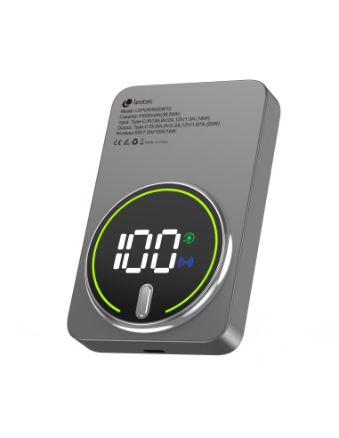 Leotec Power Bank inalámbrico 10000mAh 20W Gris