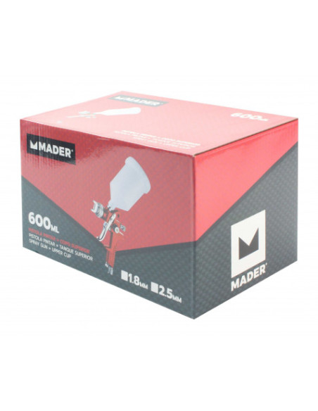 PISTOLA PINTAR VASO SUPERIOR, 2.5mm. 600mL. MADER