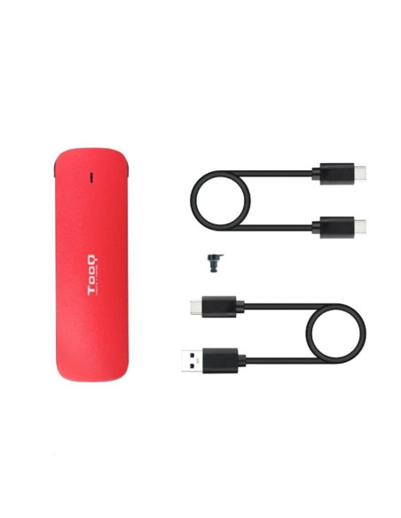 CAJA EXTERNA TOOQ ALUMINIO SSD M.2 NVME USB 3.1 RED