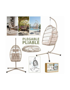 BALANCIN PLEGABLE BEIGE 103X103X197CM