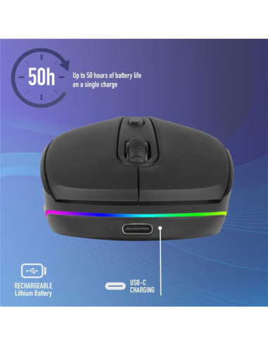 RATON NGS SMOG MULTIDEVICE WIRELESS BLUETOOTH RECARGABLE LED BLACK