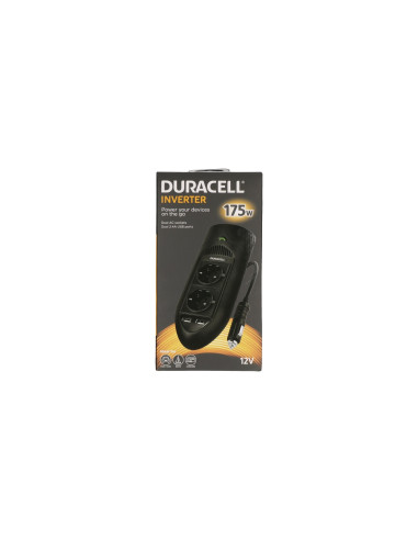 DURACELL adaptador e inversor de corriente Interior 175 W Negro