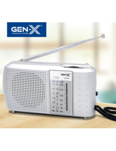 RADIO PORTATIL AM/FM/SW TRES BANDAS GRIS FM-4407 GEN-X 2