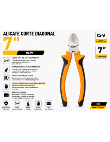 ALICATE CORTE DIAGONAL 7\" BLIM