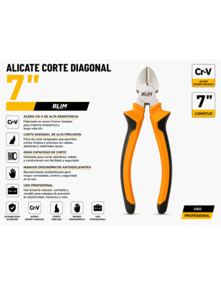 ALICATE CORTE DIAGONAL 7\" BLIM