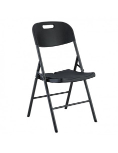 SILLA RESINA PLEGABLE PRO 44X53X83CM NEGRA SUNGARDEN
