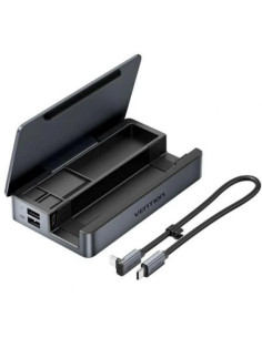DOCKING USB-C PARA STEAM DECK/SWITCH VENTION 2X HDMI 4K/3X USB-A/1X USB-C/1X USB-C PD/1X RJ45/1X MICROSD