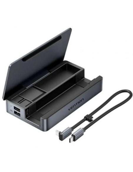 DOCKING USB-C PARA STEAM DECK/SWITCH VENTION 2X HDMI 4K/3X USB-A/1X USB-C/1X USB-C PD/1X RJ45/1X MICROSD