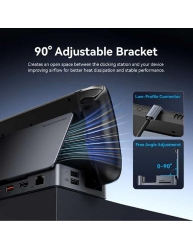 DOCKING USB-C PARA STEAM DECK/SWITCH VENTION 2X HDMI 4K/3X USB-A/1X USB-C/1X USB-C PD/1X RJ45/1X MICROSD