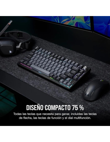 TECLADO GAMING CORSAIR K65 PLUS WIRELESS 75% ICUE RGB BLACK