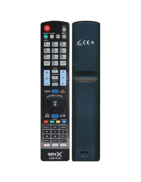 MANDO UNIVERSAL GRANDE PARA TELEVISORES LG LGG-2101 GEN-X