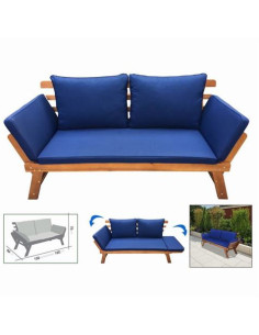 SOFA CAMA MADERA + COJINES