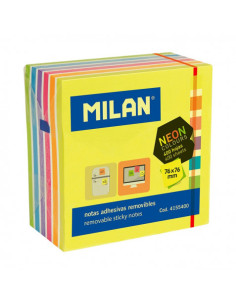BLOC DE 400 NOTAS ADHESIVAS NEON 76X76MM MILAN