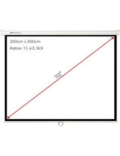 PANTALLA PROYECCION PHOENIX PARED Y TECHO MANUAL 112 200X200 2