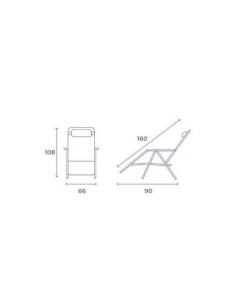 TUMBONA PLEGABLE NEGRO DE ACERO CON COJIN CERVICAL 2